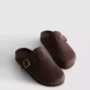 Buckle mule clogs
