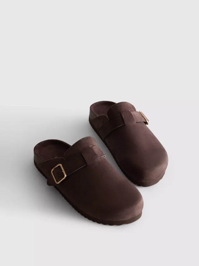 Buckle mule clogs