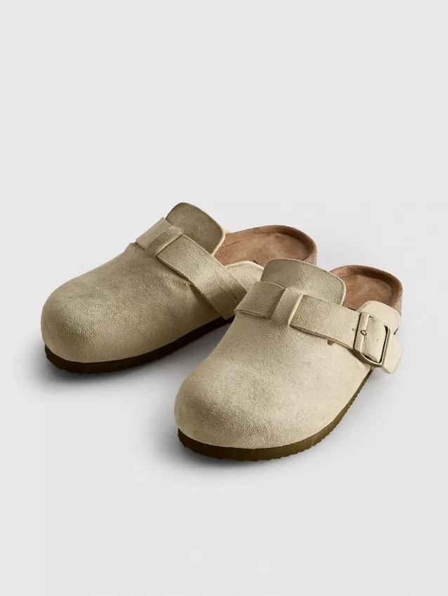 Buckle mule clogs