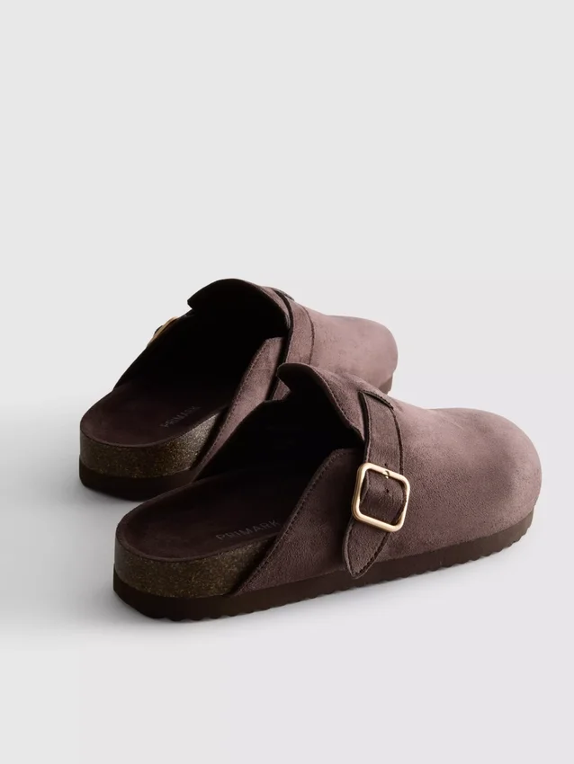 Buckle mule clogs