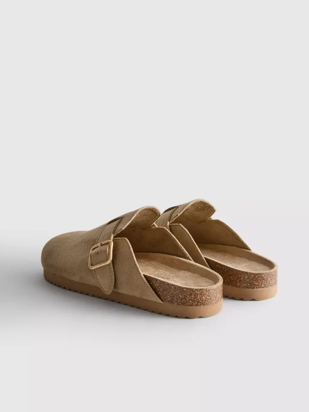 Buckle mule clogs