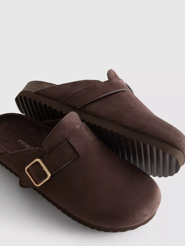Buckle mule clogs