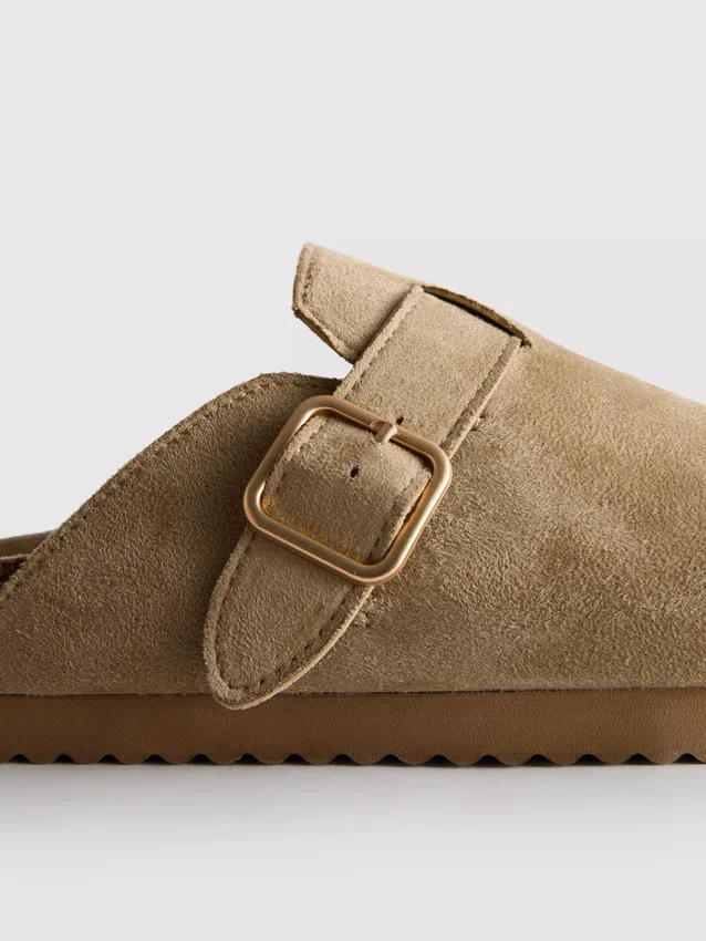 Buckle mule clogs