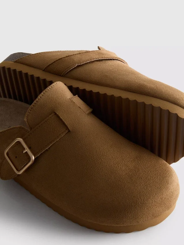 Buckle mule clogs