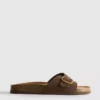 Buckle strap mule sandals