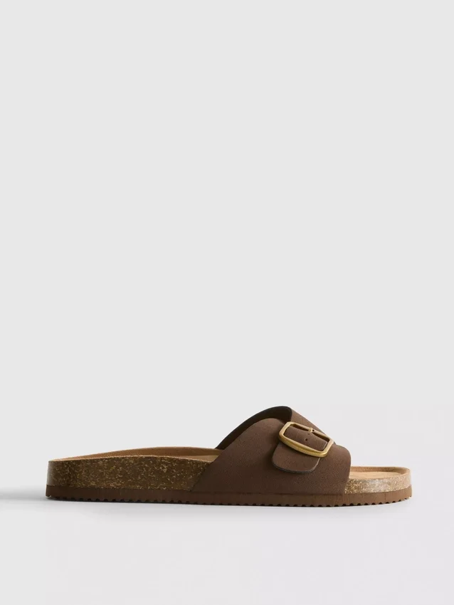 Buckle strap mule sandals
