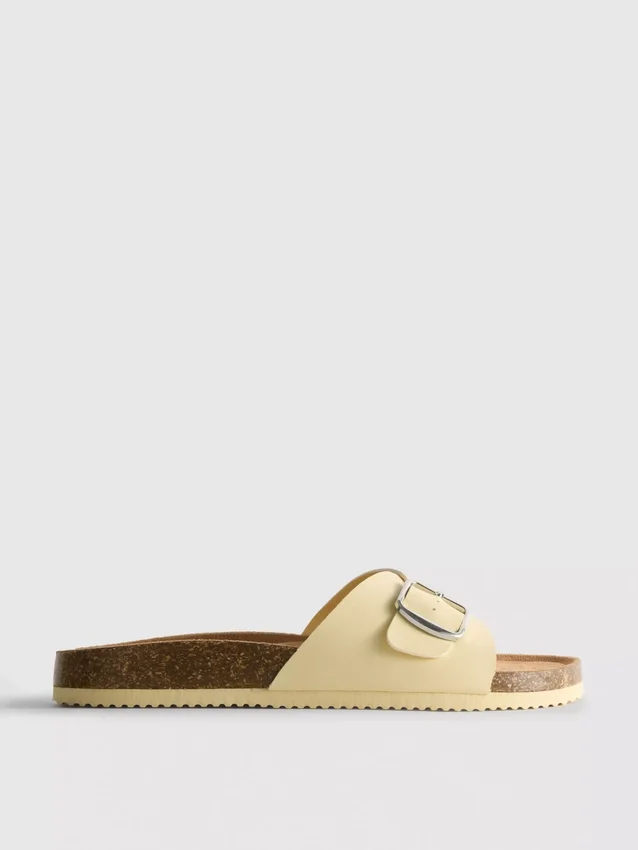 Buckle strap mule sandals