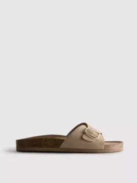 Buckle strap mule sandals