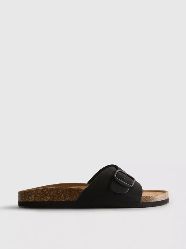 Buckle strap mule sandals