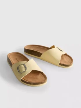 Buckle strap mule sandals