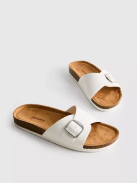 Buckle strap mule sandals