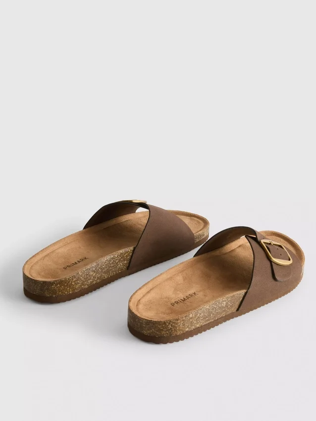 Buckle strap mule sandals