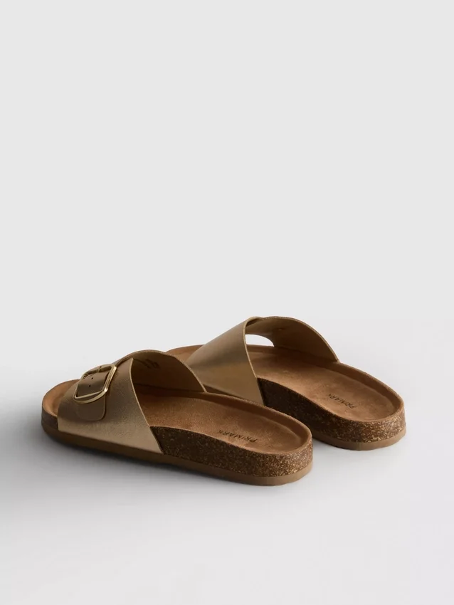 Buckle strap mule sandals