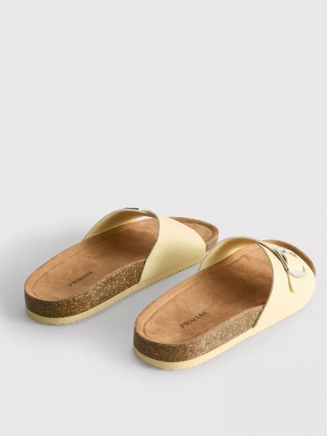 Buckle strap mule sandals