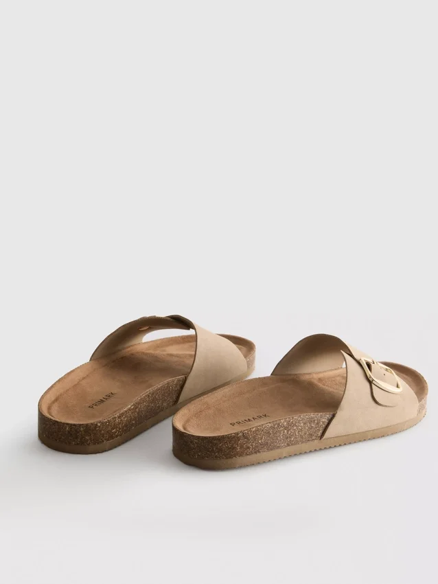 Buckle strap mule sandals