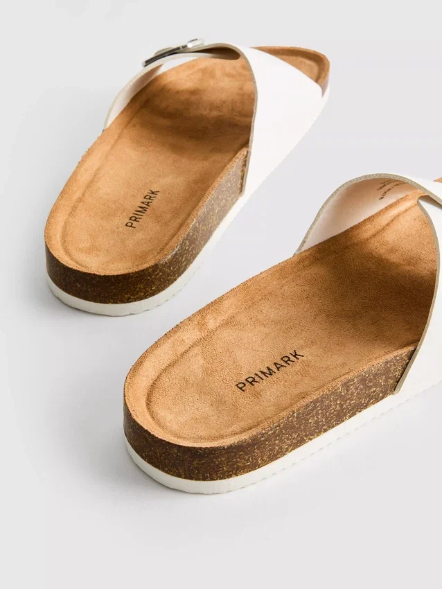 Buckle strap mule sandals