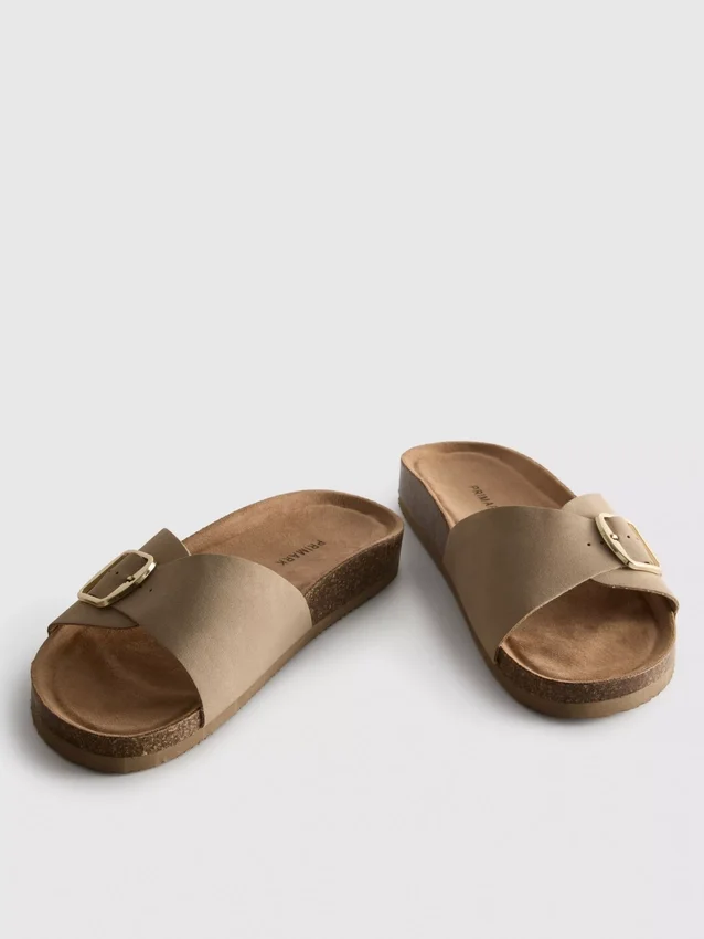 Buckle strap mule sandals