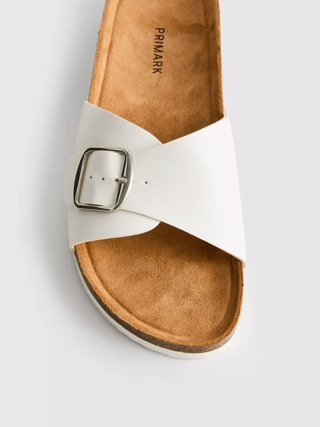 Buckle strap mule sandals
