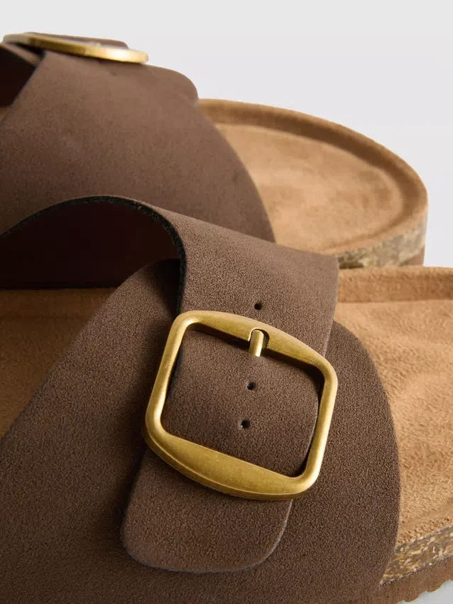 Buckle strap mule sandals
