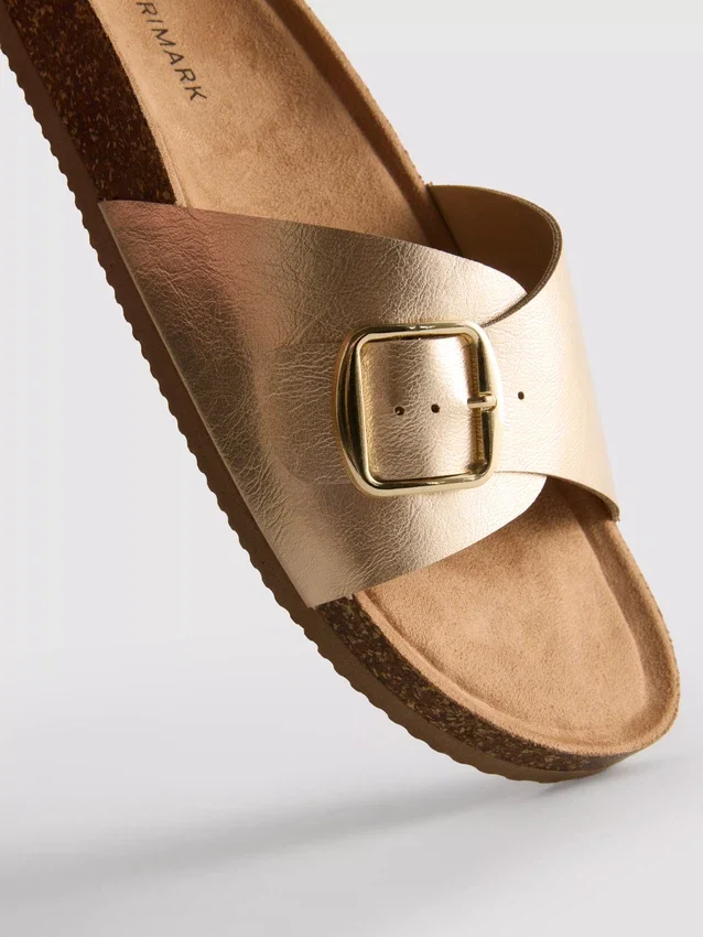 Buckle strap mule sandals
