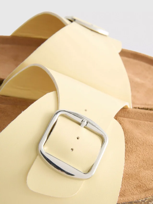 Buckle strap mule sandals