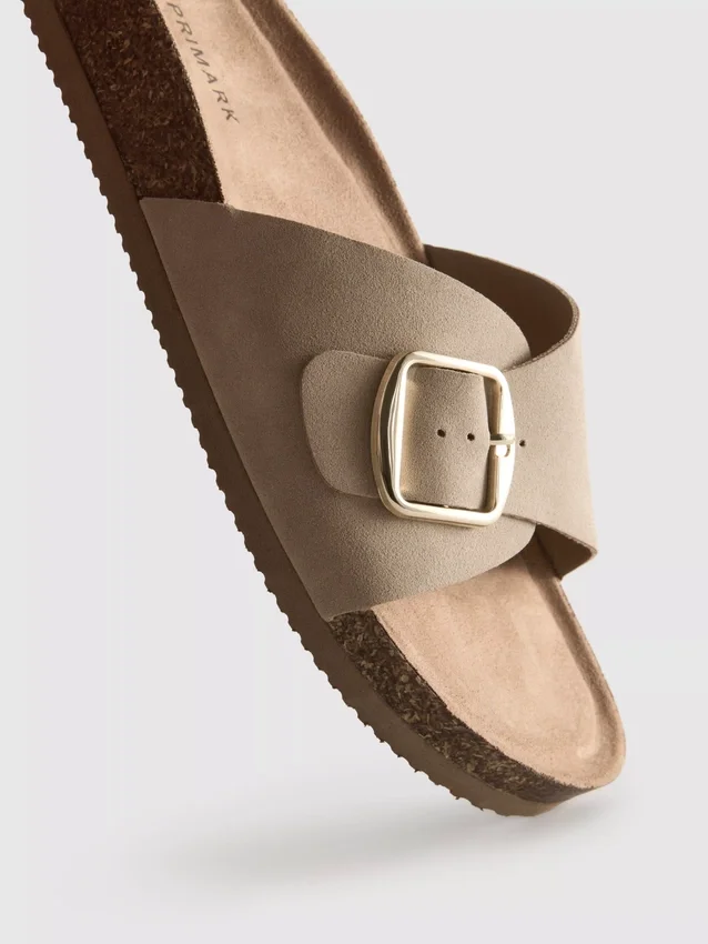 Buckle strap mule sandals