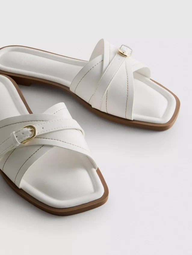 Buckled mule sandals