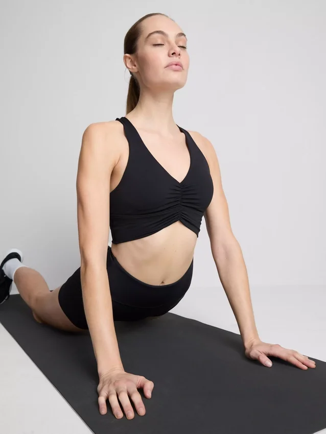 Buttery soft active ruched crop top
