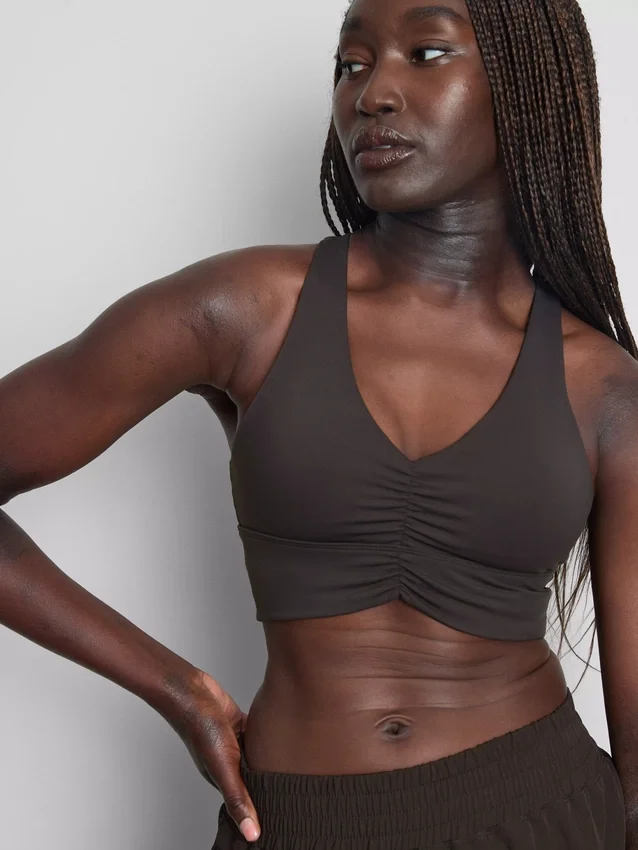 Buttery soft active ruched crop top