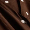 Button-up puff-sleeve mini dress