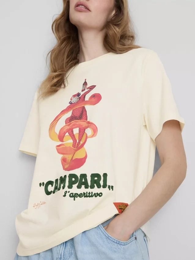 Campari cotton crew neck tee