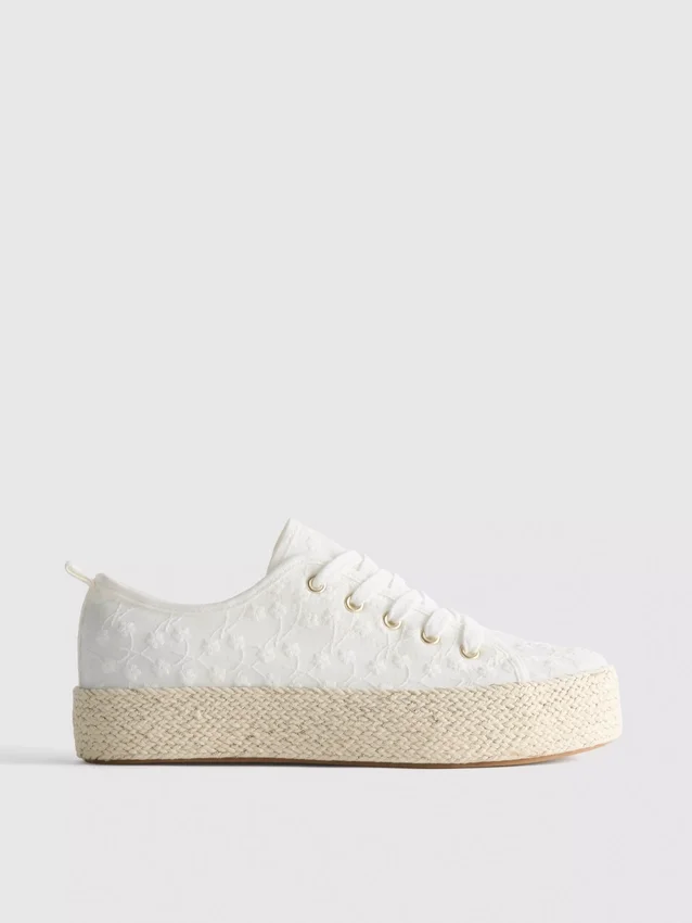 Canvas jute flatform sneakers