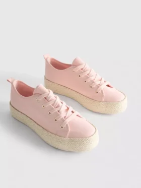 Canvas jute flatform sneakers
