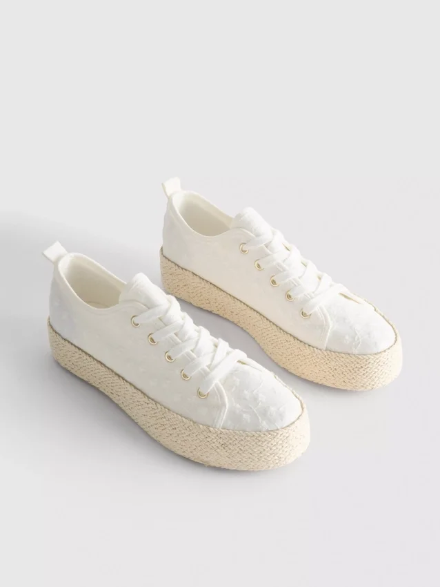 Canvas jute flatform sneakers