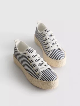 Canvas jute flatform sneakers