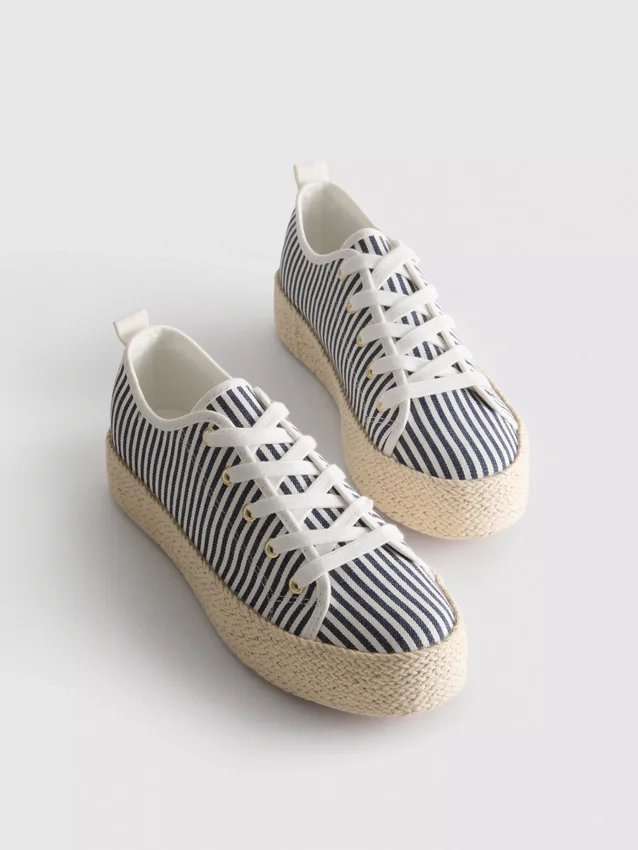 Canvas jute flatform sneakers