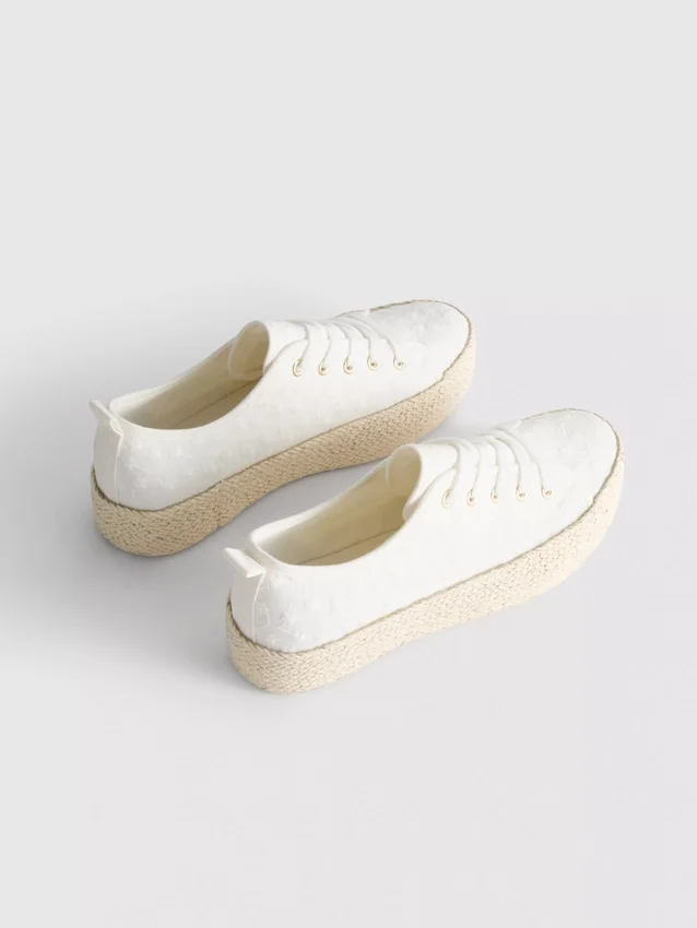 Canvas jute flatform sneakers