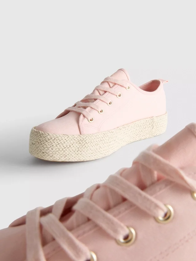 Canvas jute flatform sneakers