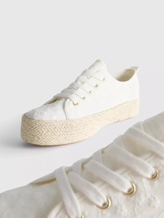 Canvas jute flatform sneakers
