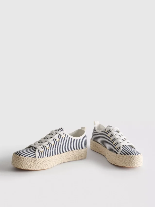Canvas jute flatform sneakers