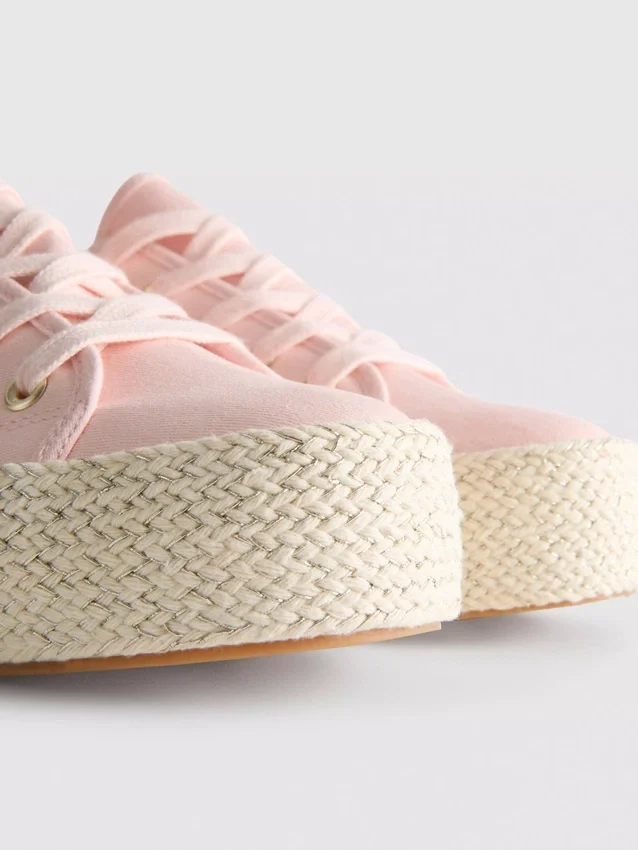 Canvas jute flatform sneakers