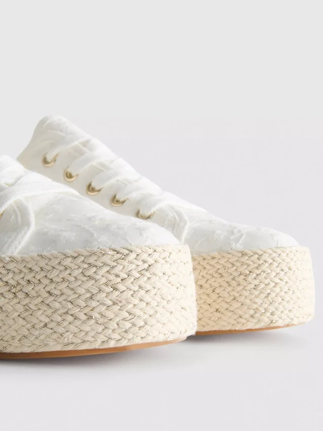 Canvas jute flatform sneakers