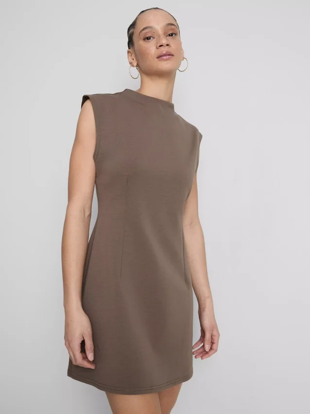 Cap sleeve sculpted mini dress