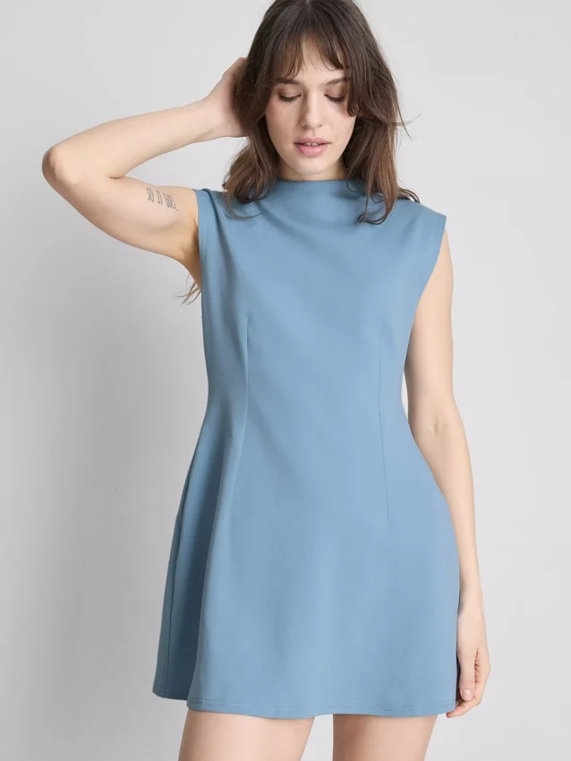 Cap sleeve sculpted mini dress