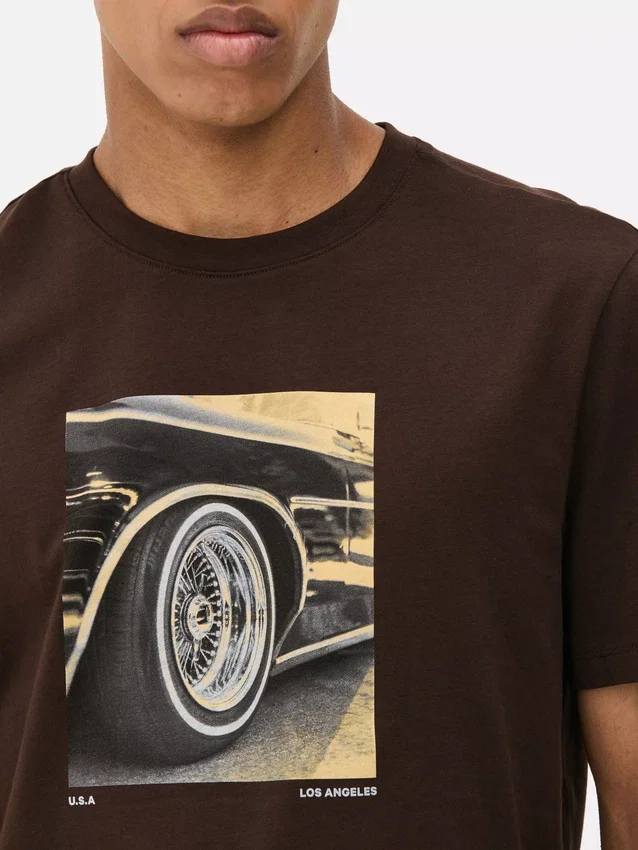 Car wheel graphic short sleeve t-shirt