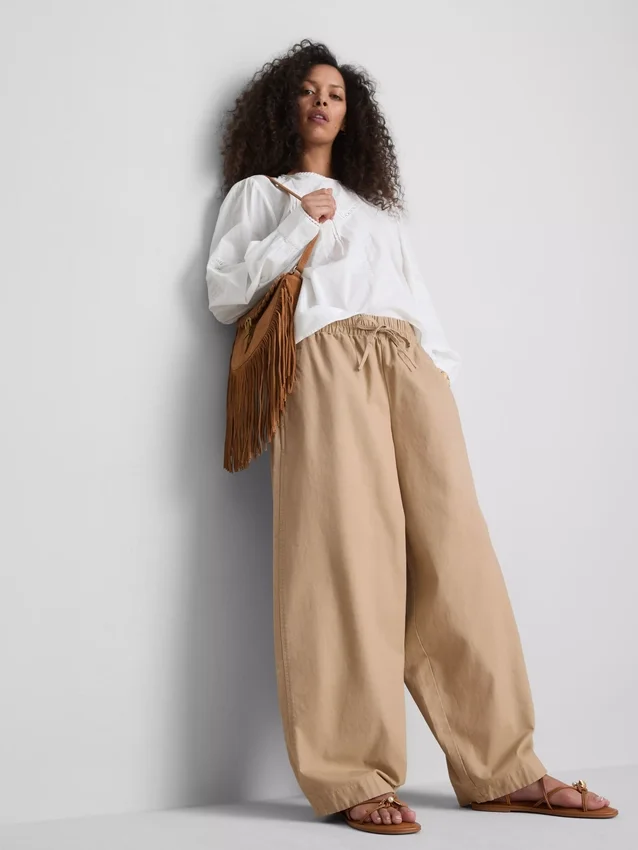 Casual barrel leg pants