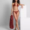 Chain detail tie side bikini bottoms