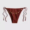 Chain detail tie side bikini bottoms