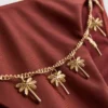 Chain detail tie side bikini bottoms