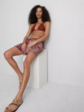 Chain detail triangle bikini top